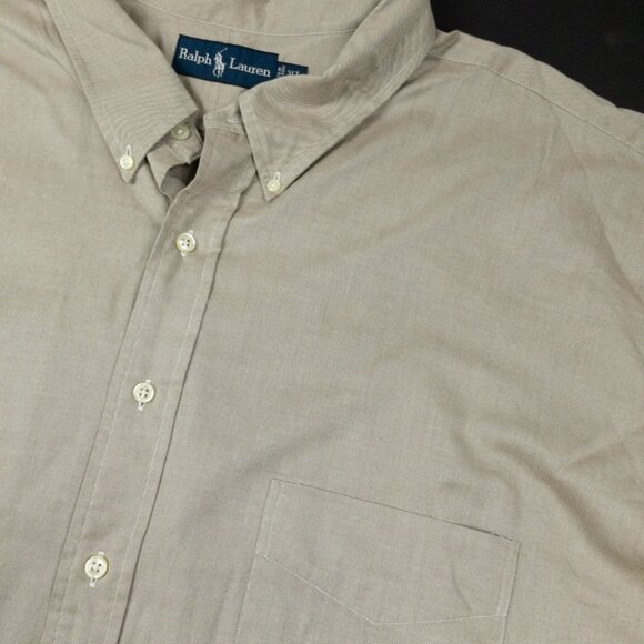 Polo Ralph Lauren Button-Down Shirt Men's 3XLT Tall Light Tan Long Sleeve - Picture 6 of 12